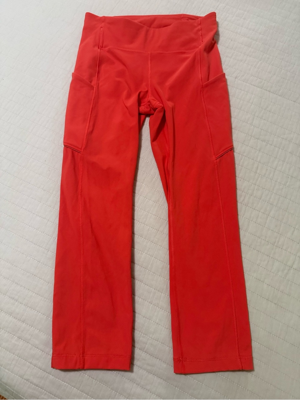 lululemon athletica Orange High-Rise Crop Leggings with Side Pockets